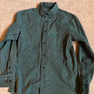 Wrangler Green Patterned Casual Button Down Shirt